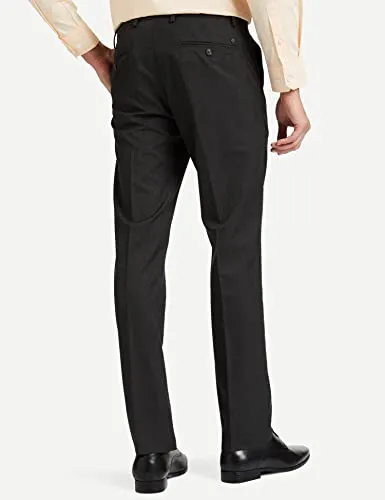 Arrow Regular Men's Solid Grey Tailored Fit Polyester Formal Trouser (ARCBOTR0011_DK 32)