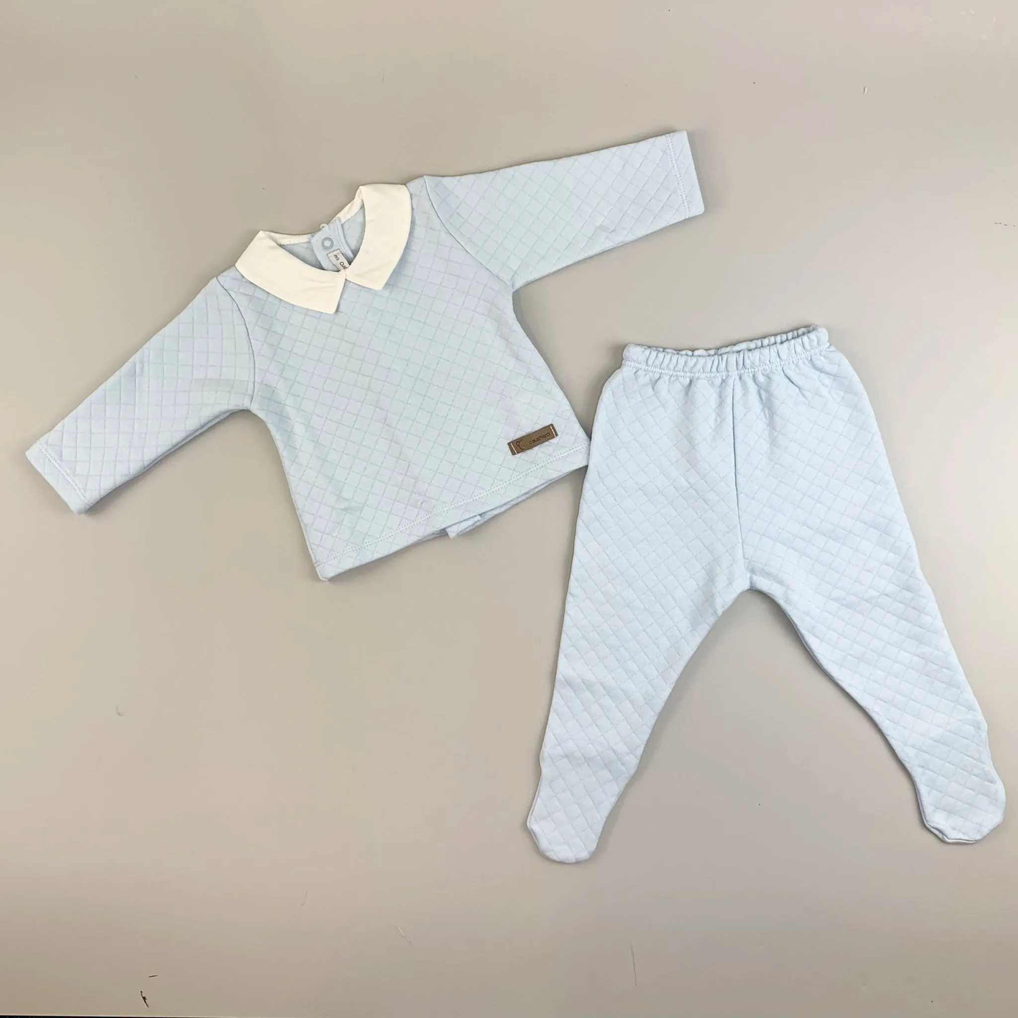 Baby Boys Quilted Outfit -Blue- Calamaro 11006