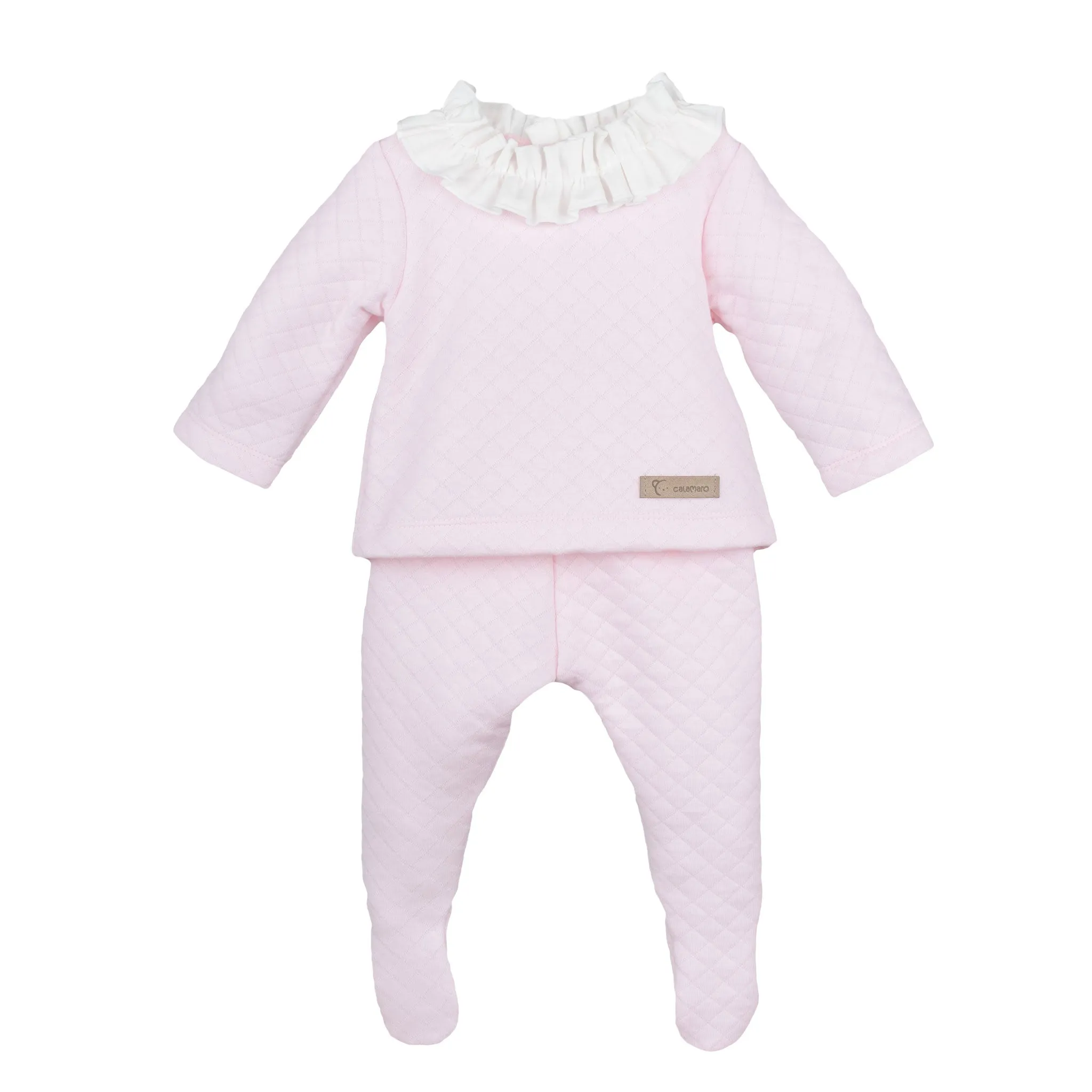 Baby Girls Quilted Outfit - Pink - Calamaro 11005