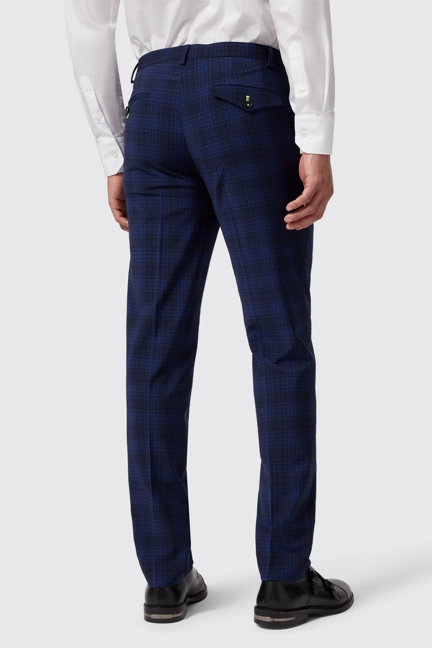 Barlow Slim Fit Navy Wool Check Suit