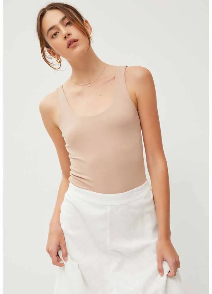 Basic Scoop Neck Tank Nude BodySuit