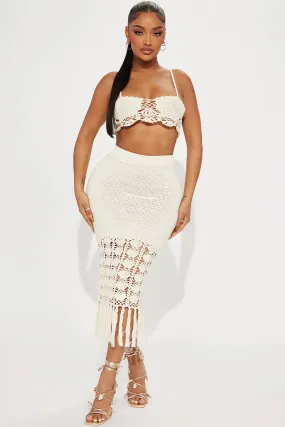 Beach Living Crochet Skirt Set - Cream