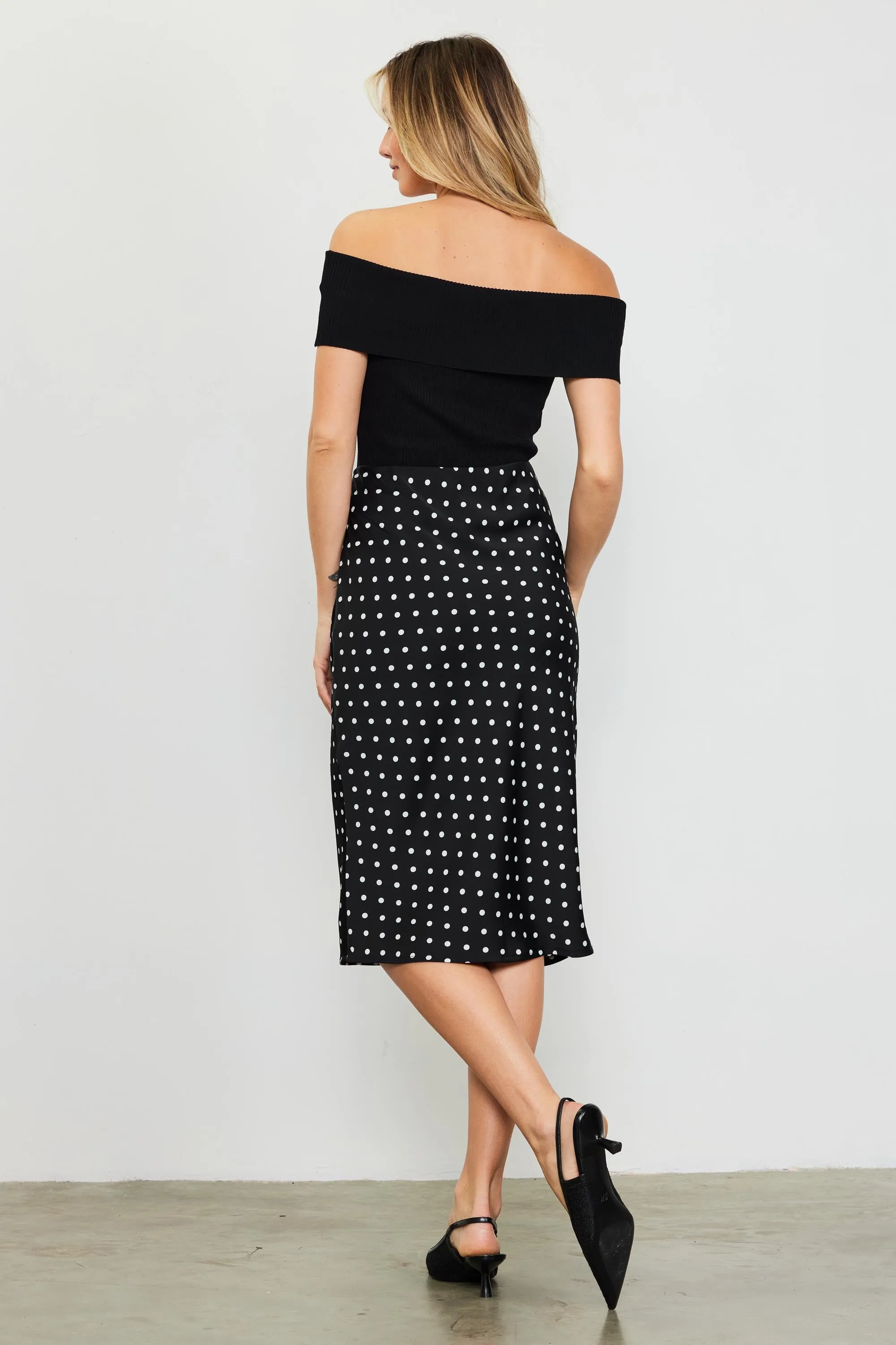 Becca Polka Dot Midi Skirt