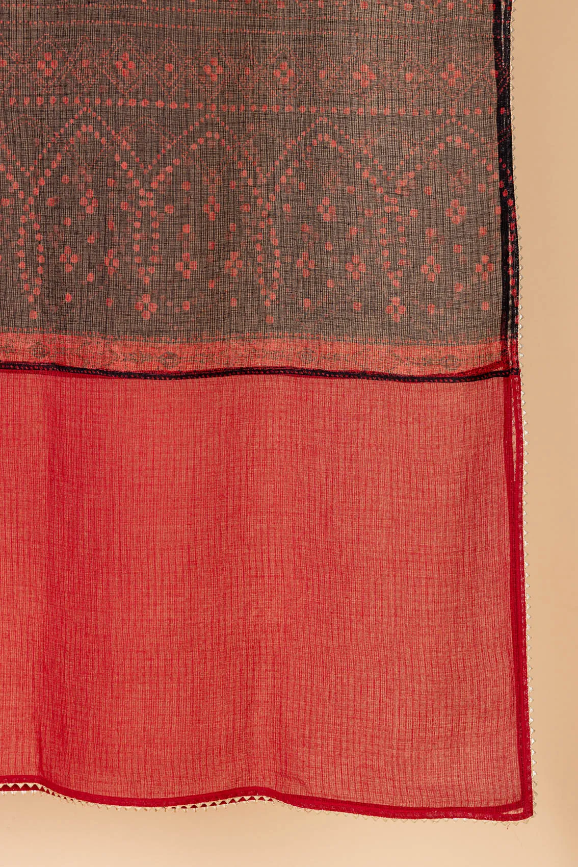 Black & Red Bandhani Dupatta