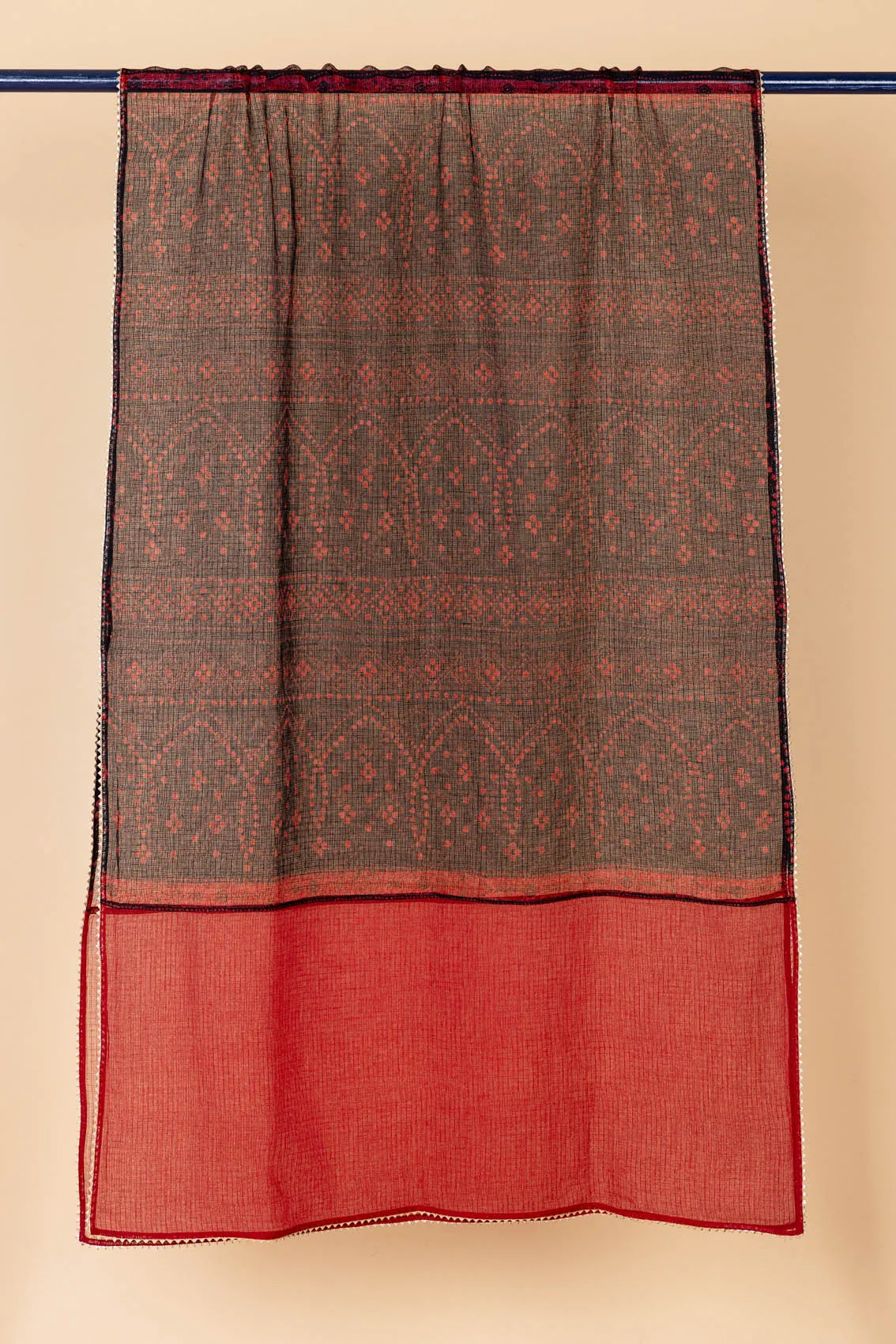 Black & Red Bandhani Dupatta