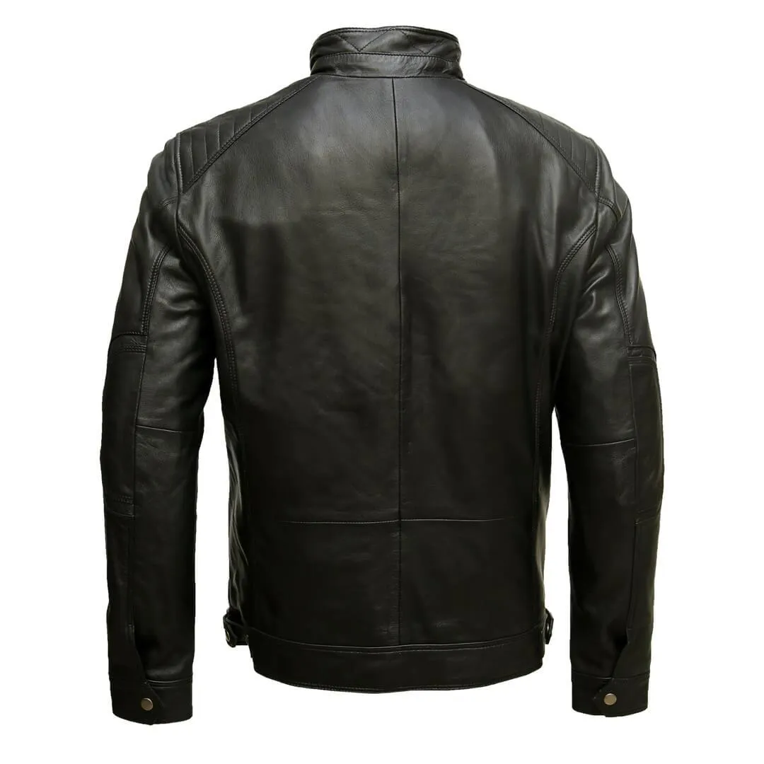 Black Quilted Leather Jacket