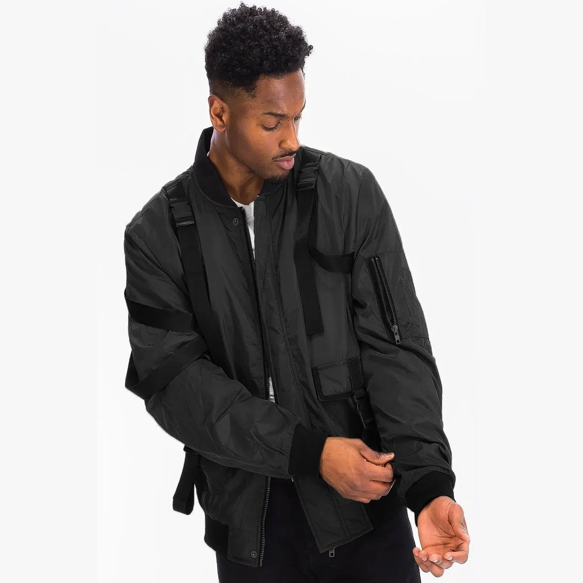 Black Tactical Bomber Jacket