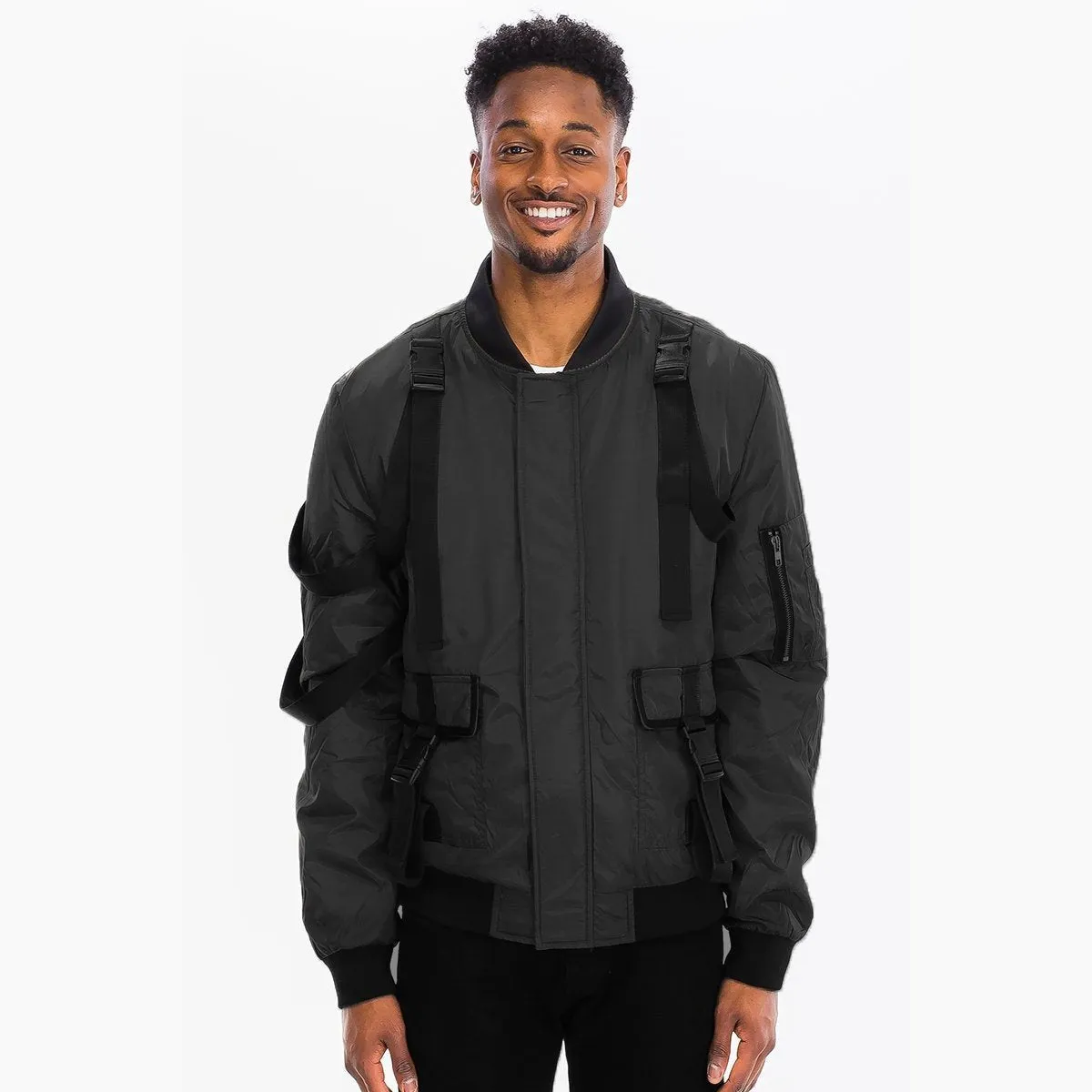 Black Tactical Bomber Jacket