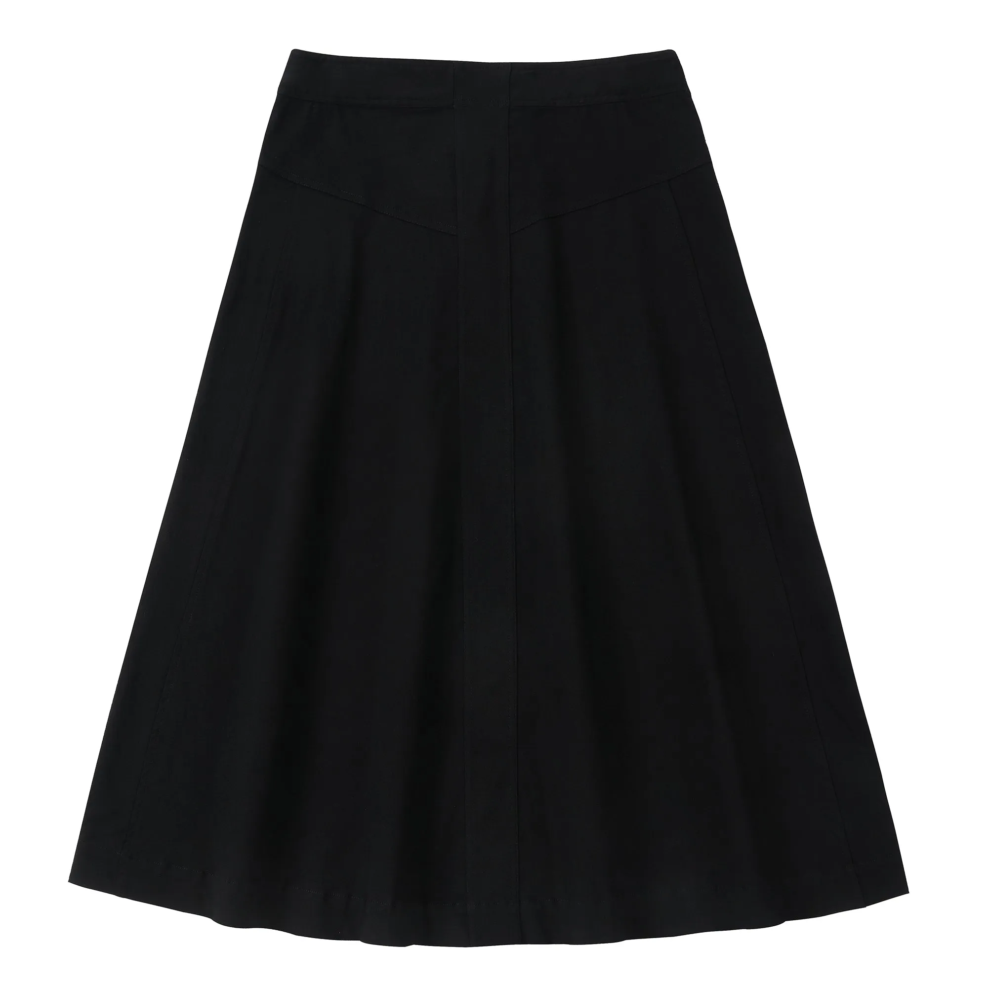 Black Woven Yoke Skirt