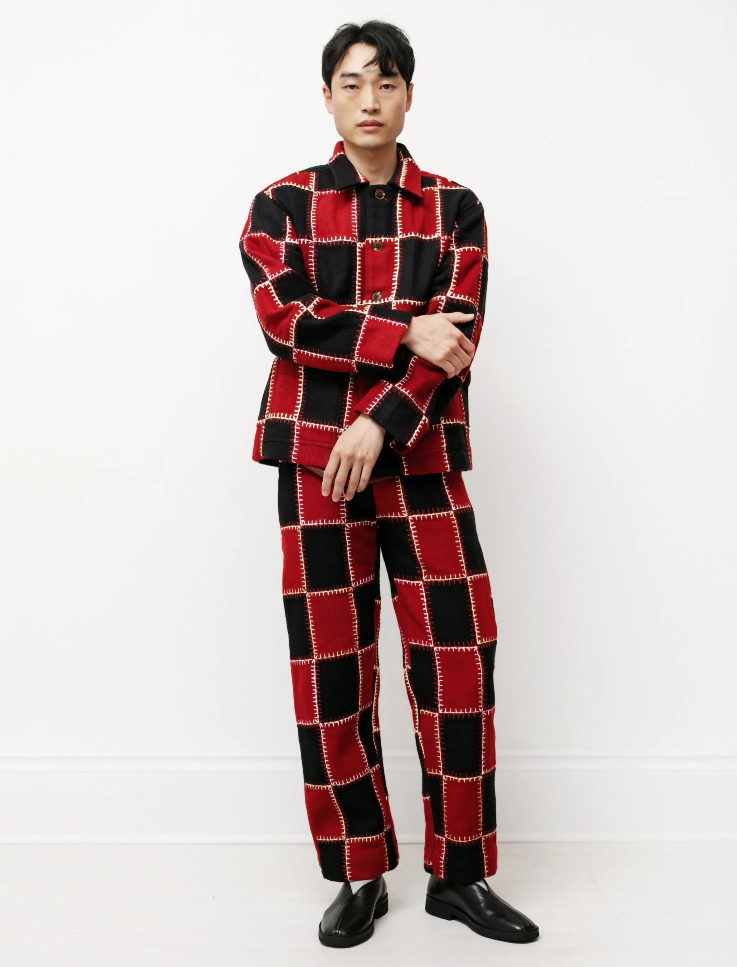 Blanket Stitch Quilt Trousers