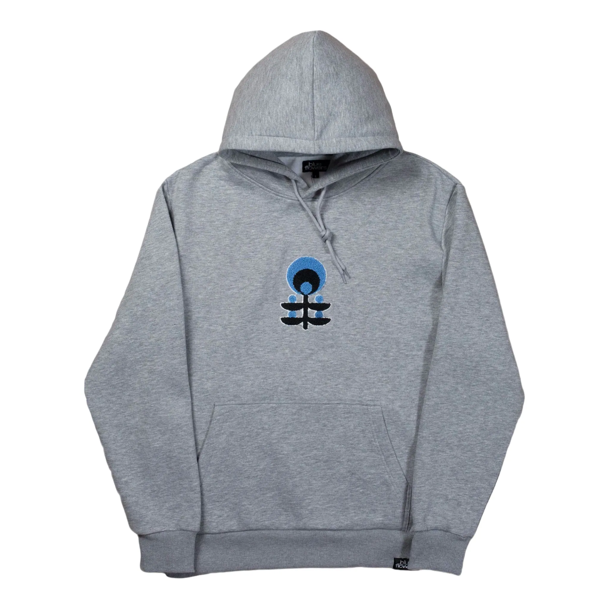 Blue Flowers Daisen Hoodie - Heather Grey