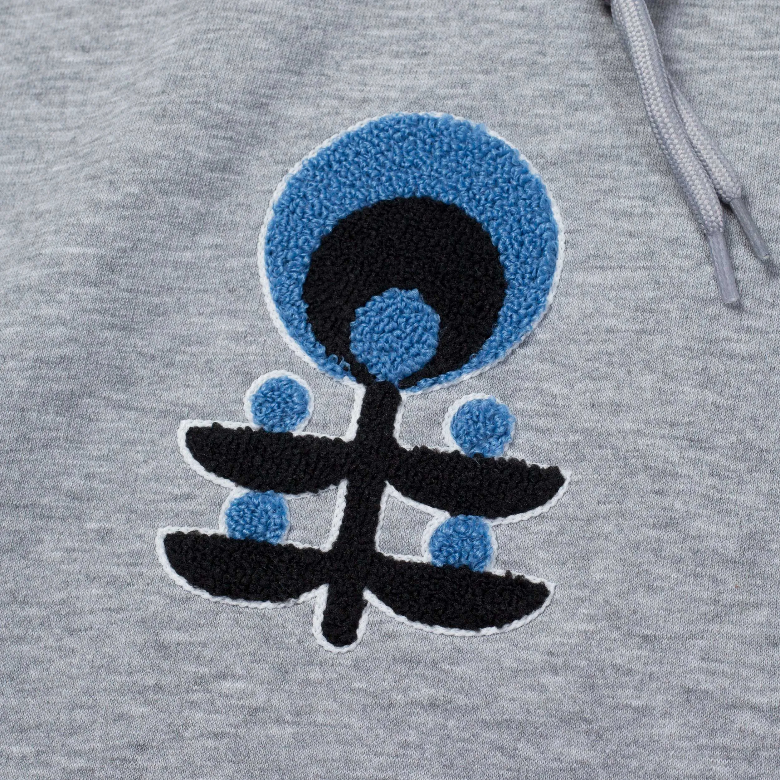 Blue Flowers Daisen Hoodie - Heather Grey