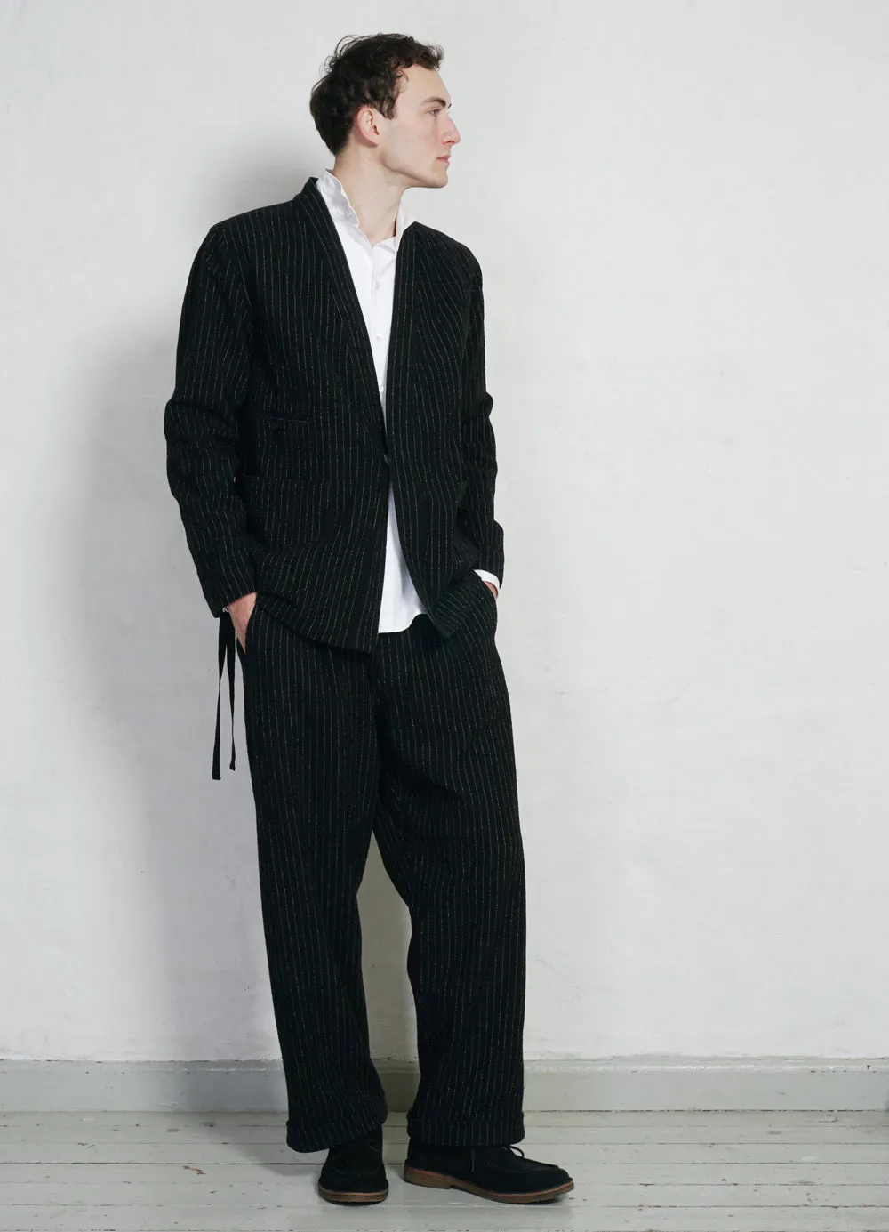 BOBBY | Super Wide Pleated Trousers | Big Pin Black