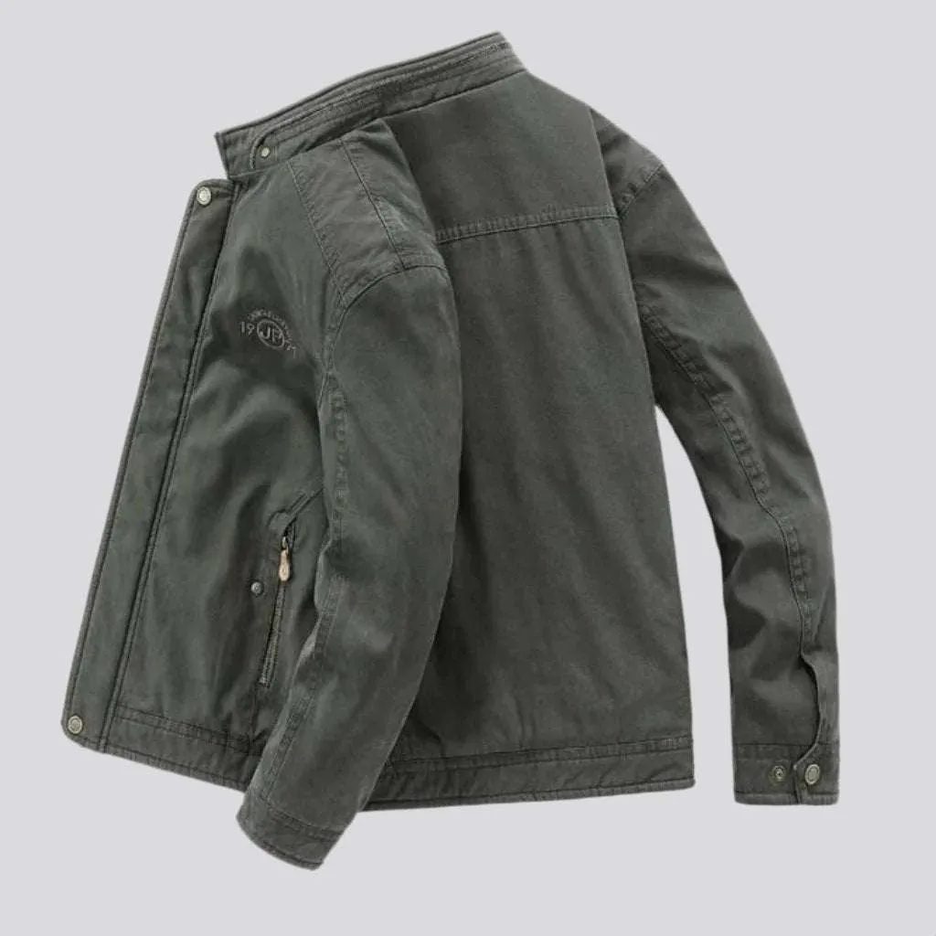 Bomber color denim jacket for men