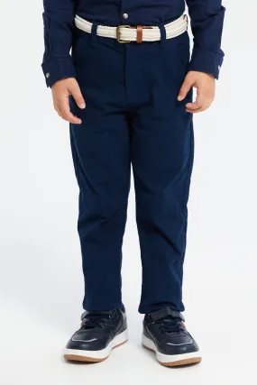 Boys Navy Belted Trousers