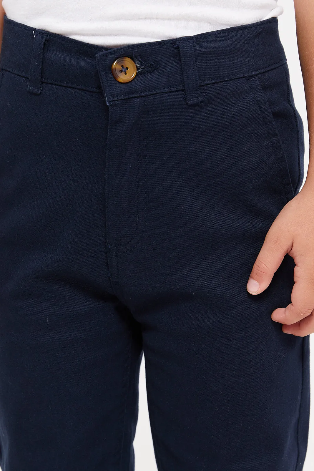 Boys Navy Chino Trousers