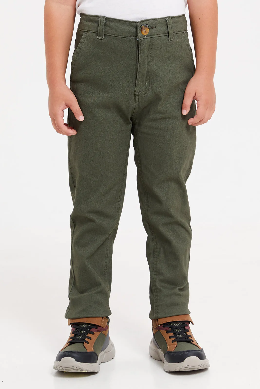 Boys Olive Chino Trousers