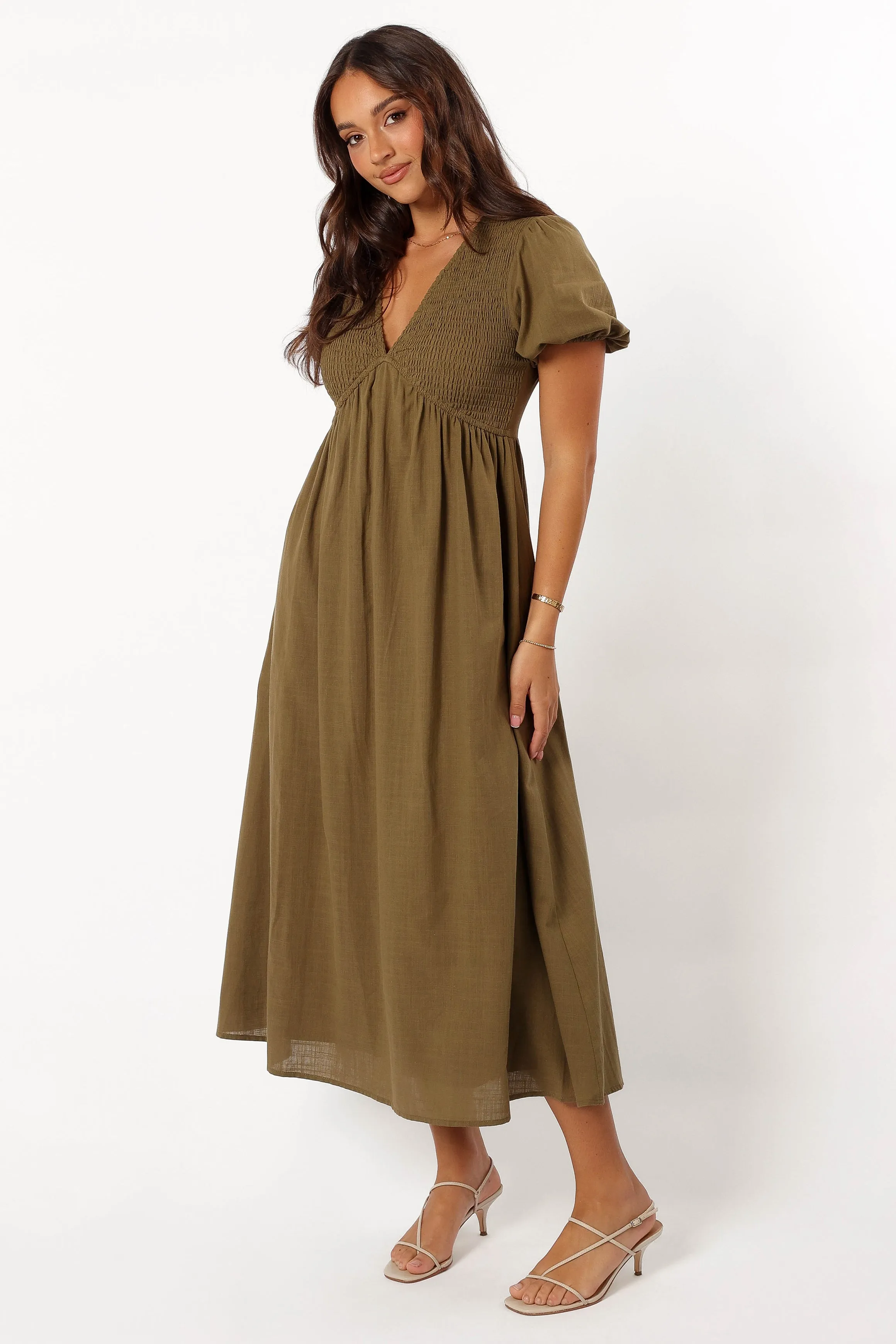 Brooke Midi Dress - Khaki