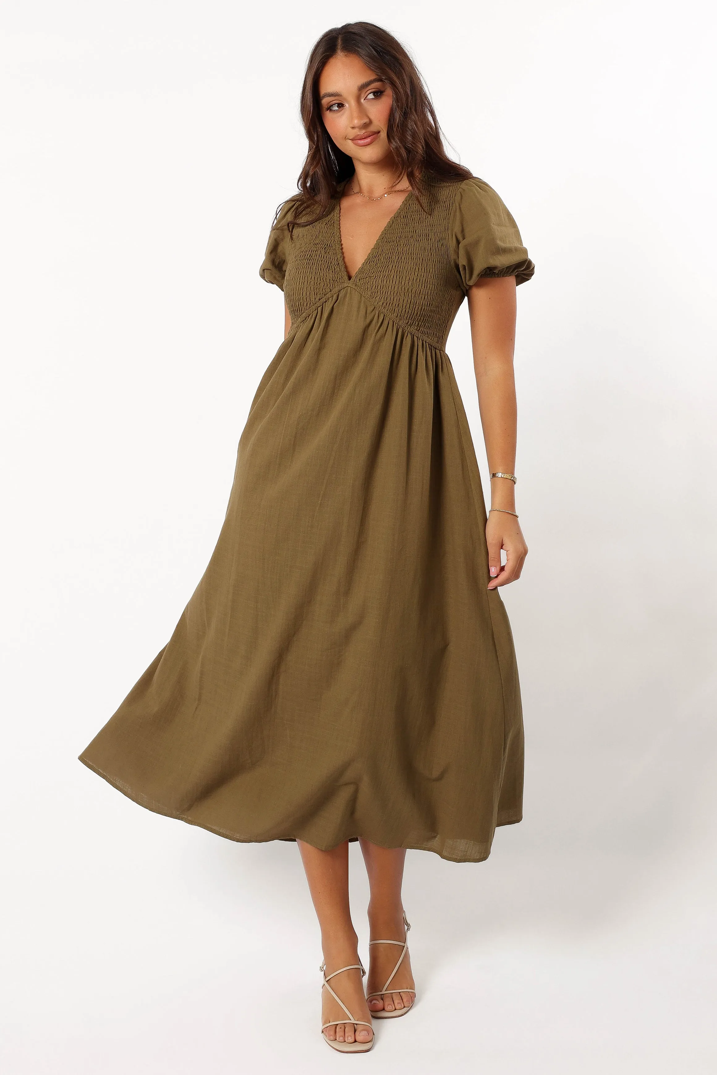 Brooke Midi Dress - Khaki