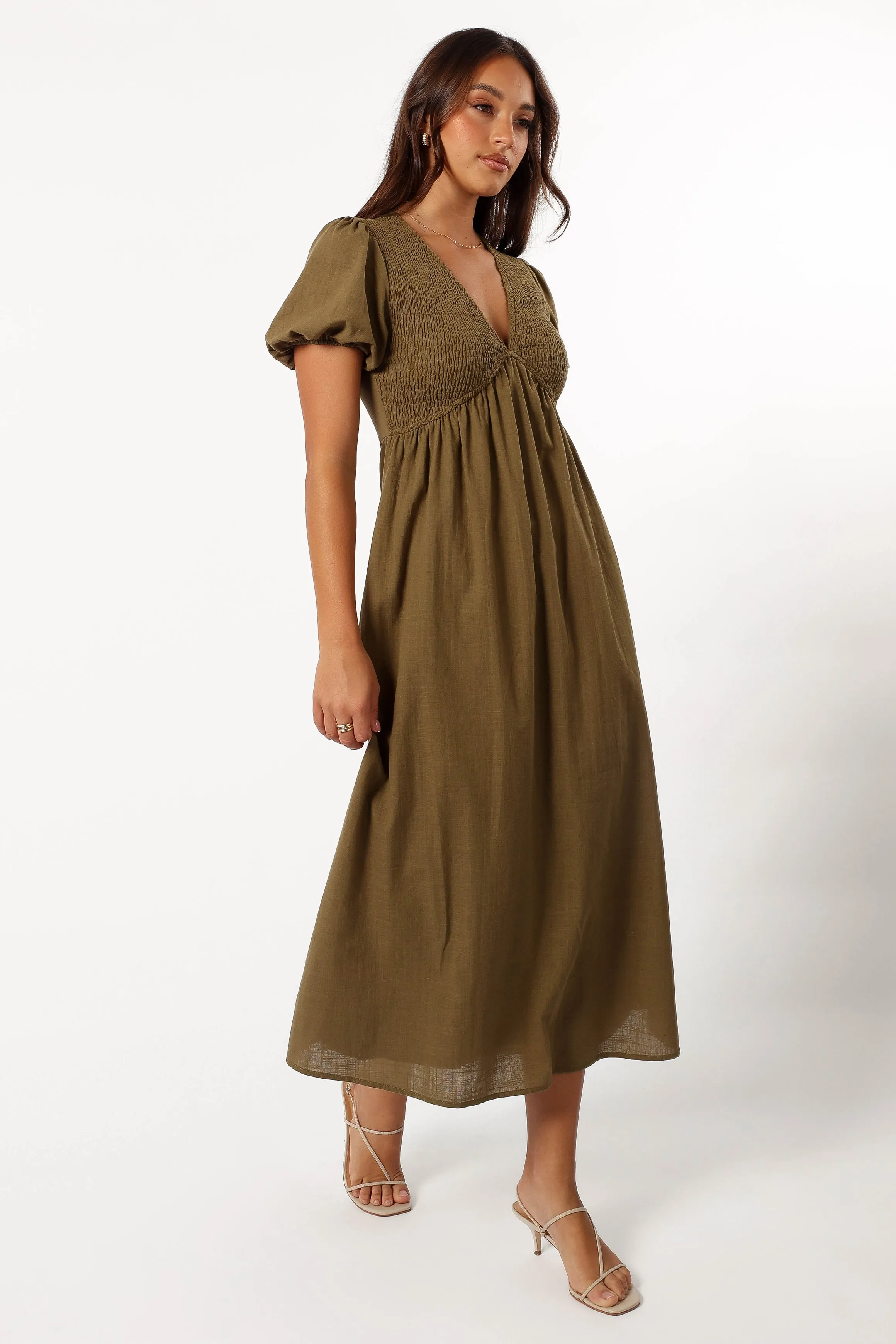 Brooke Midi Dress - Khaki