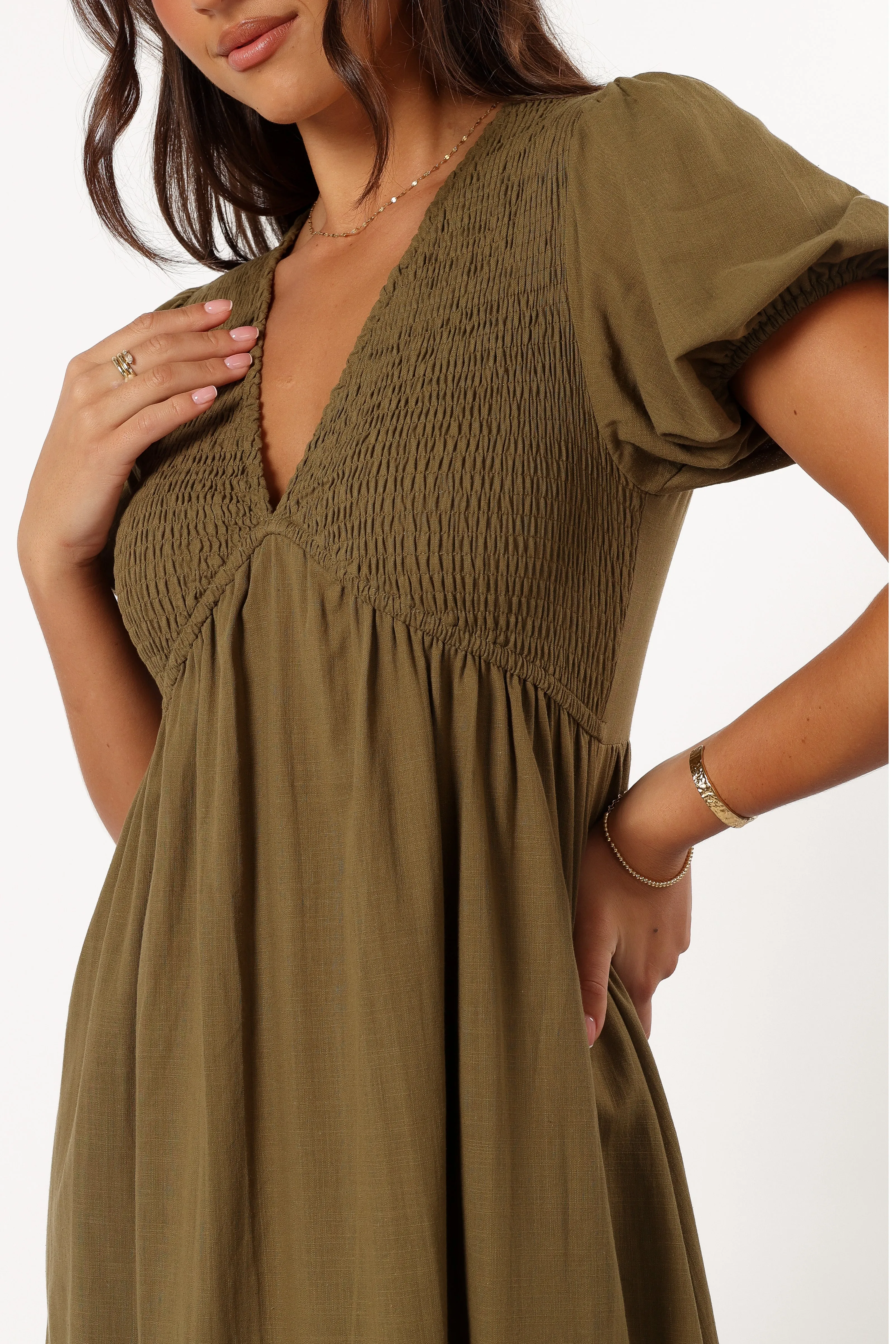 Brooke Midi Dress - Khaki