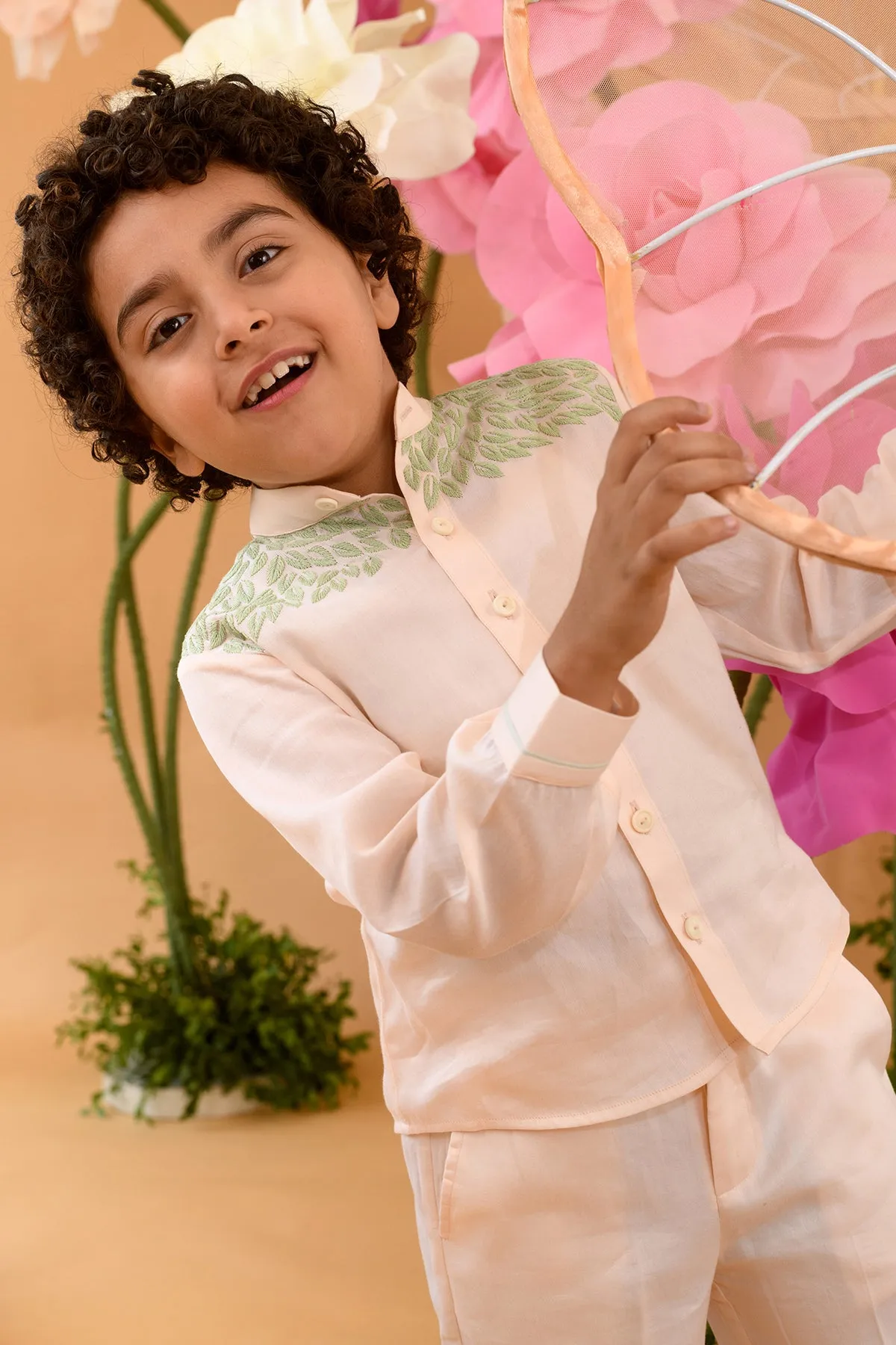 Burgeon Bloom- Cotton Satin Trousers For Boys