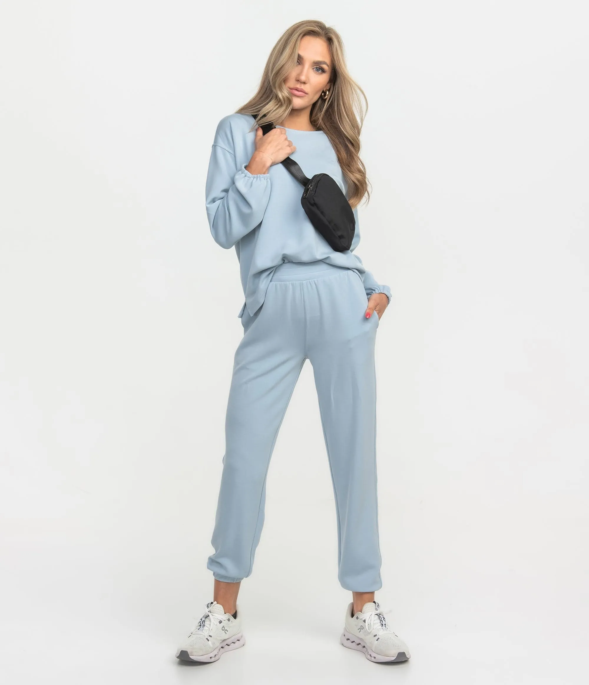 Buttery Soft Bella Lounge Top - Blue Fog