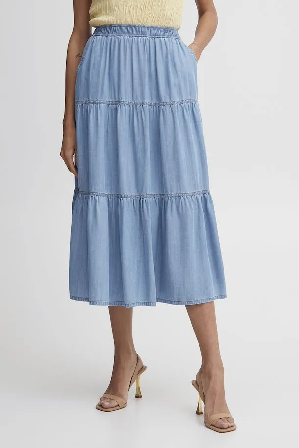 Byoung Bylana Soft Denim Midi Skirt