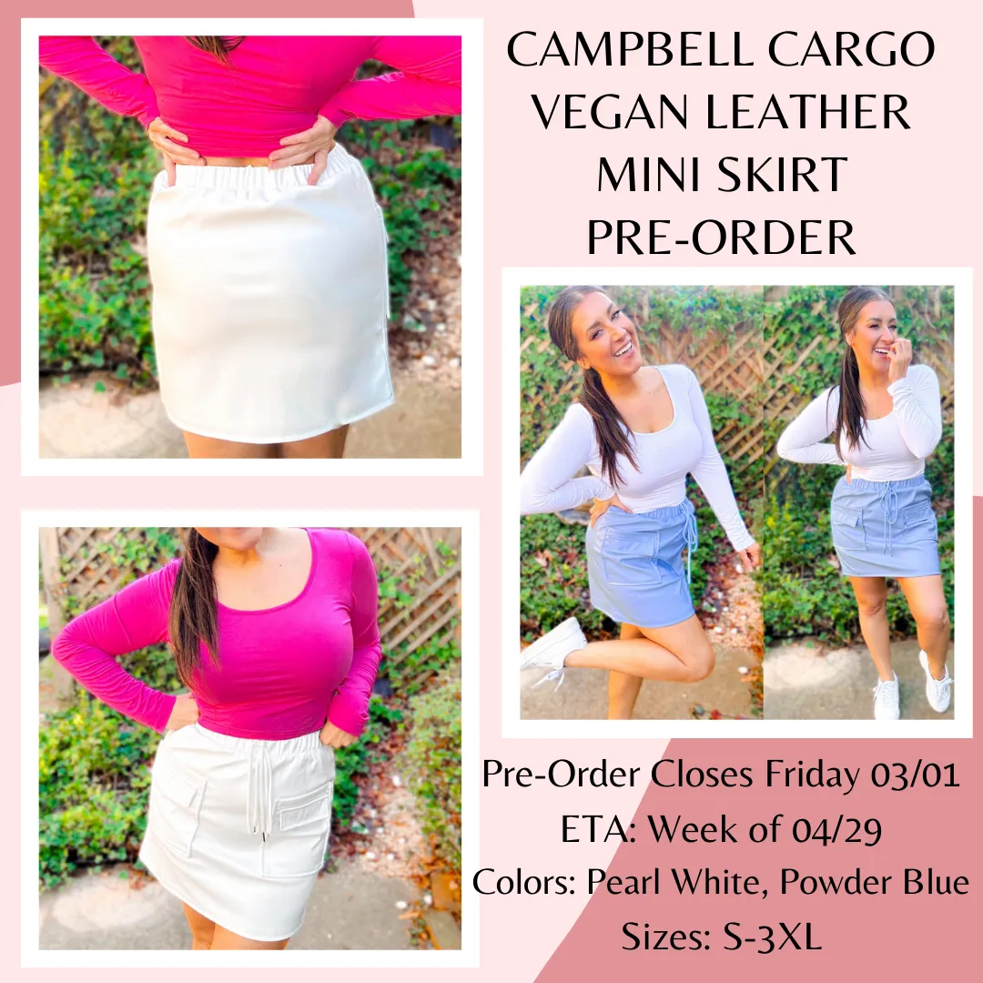 Campbell Cargo Vegan Leather Mini Skirt Pre-Order