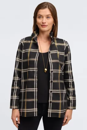 Carolina No Iron Gold & Silver Lurex Plaid Shirt Jacket