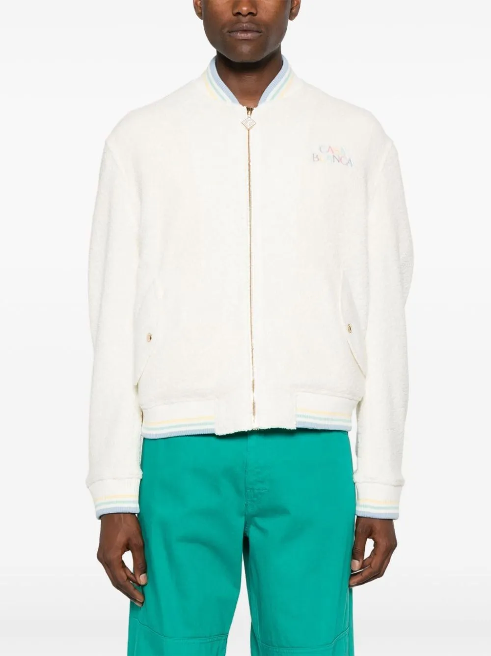 CASABLANCA Pastel Embroidered Bomber Jacket