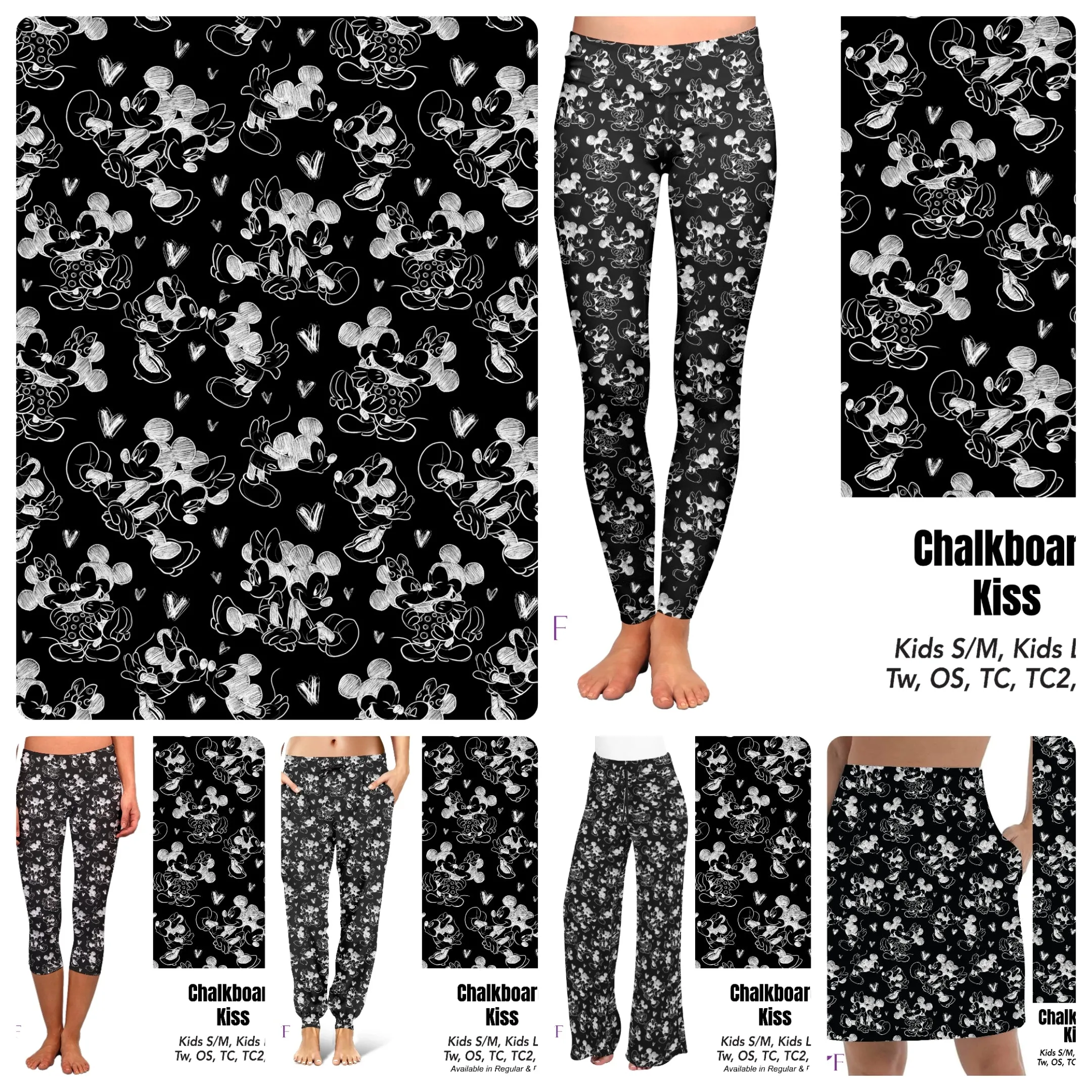 Chalkboard Kiss leggings with pockets