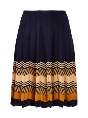 Chevron Detail Navy Skirt