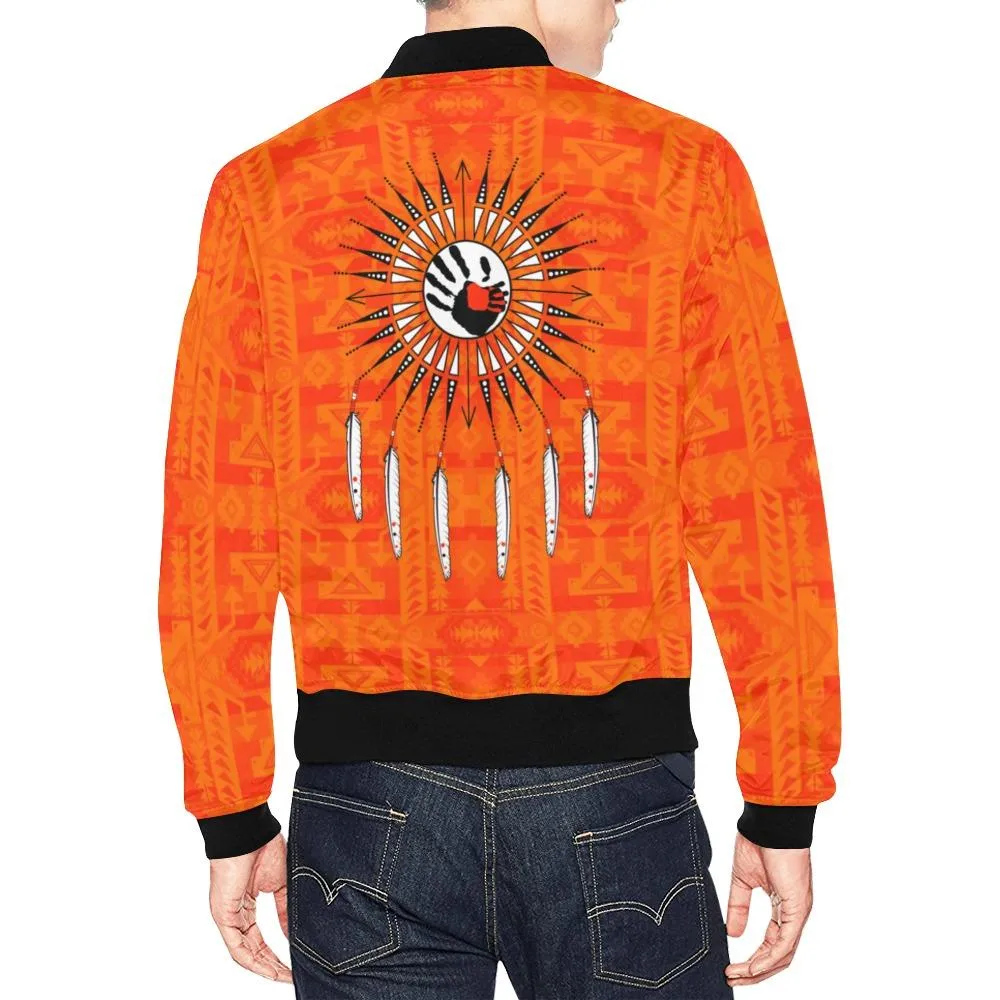 Chiefs Mountain Orange Feather Directions Bomber Jacket for Men