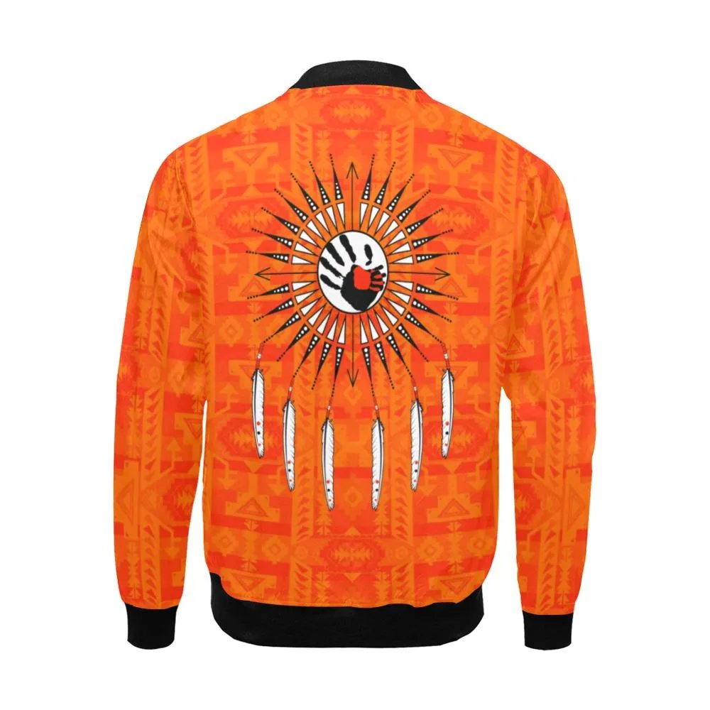 Chiefs Mountain Orange Feather Directions Bomber Jacket for Men