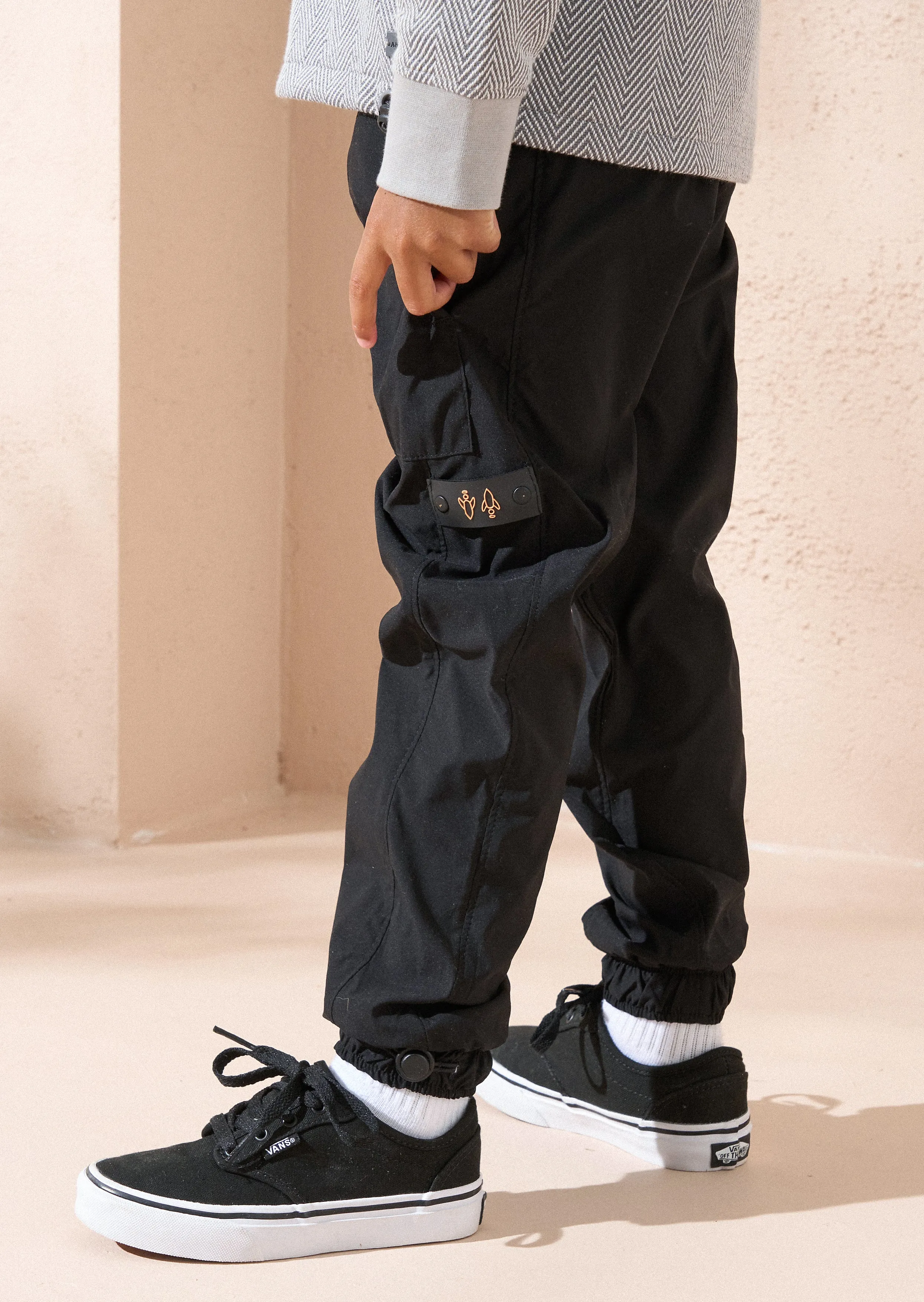 Clay Black Stretch Woven Jogger