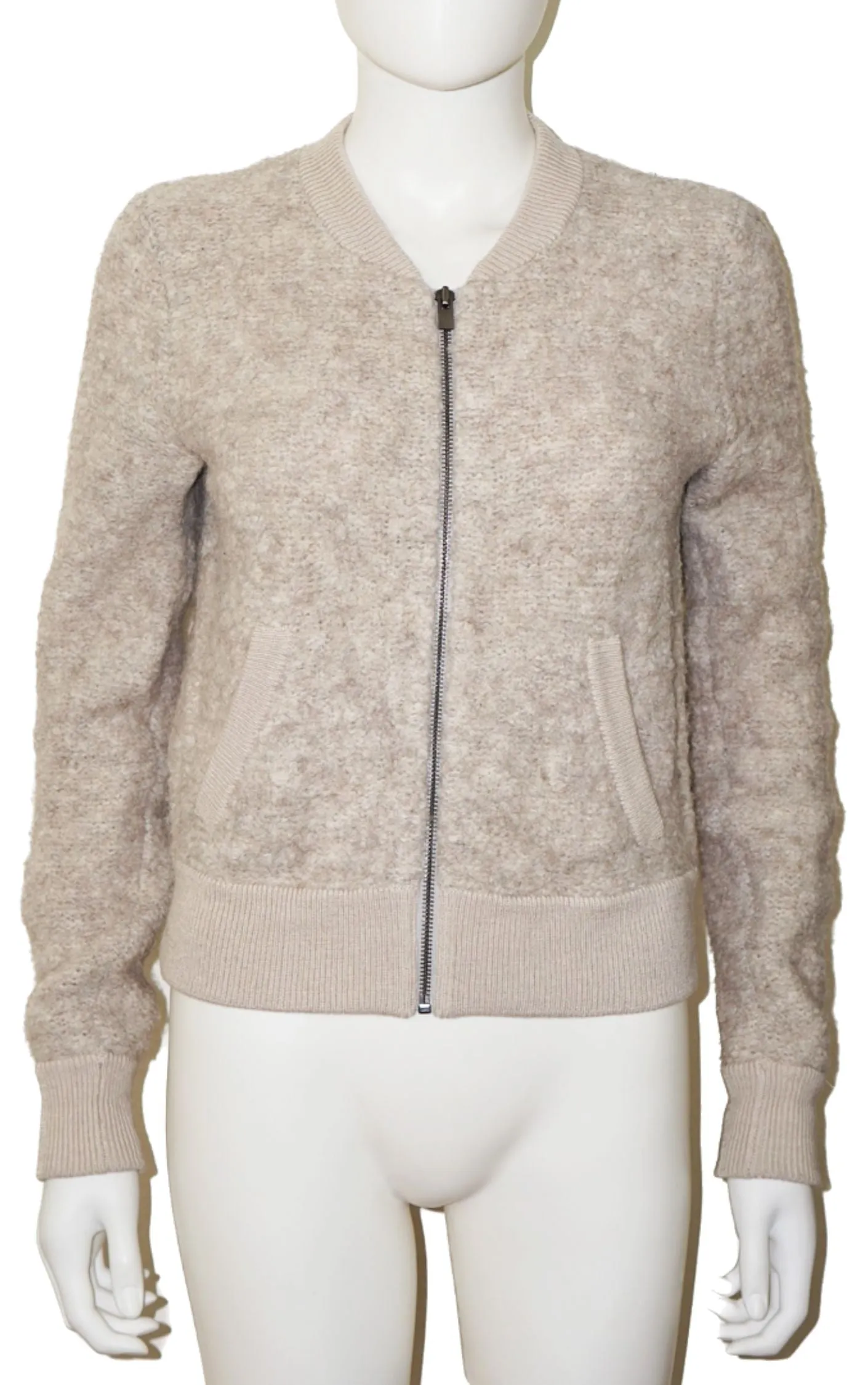 CLUB MONACO Alpaca Zip Up Bomber Cardigan