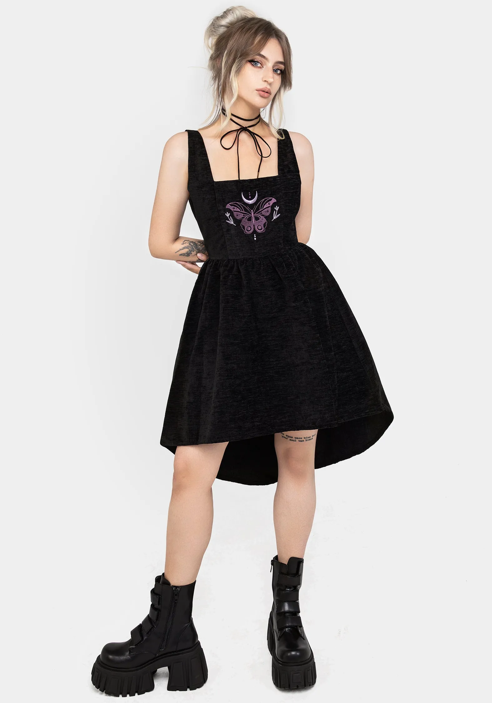 Cocoon Butterfly Embroidered Mini Dress