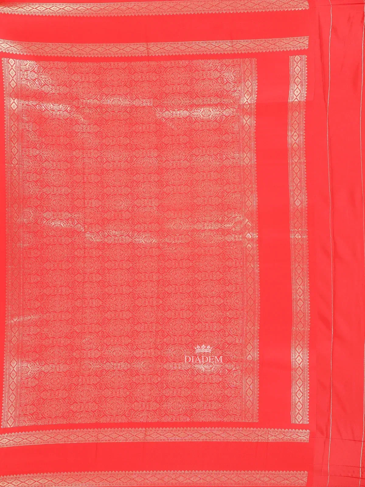 Dark Pink Art Silk Saree with Chakaram Motifs on the Body with Contrast Zari Border