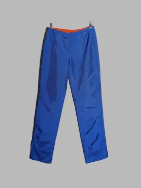 Dirk Bikkembergs Hommes 1990s electric blue ballistic nylon quilted side zip trousers