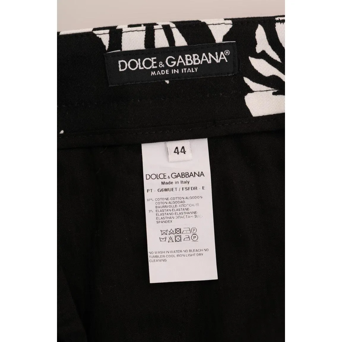 Dolce & Gabbana Slim Fit Leaf Print Ankle Pants