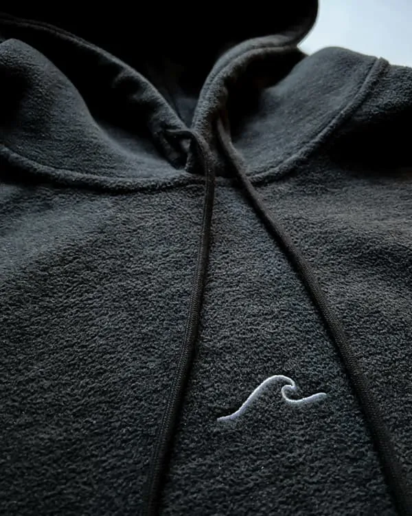 Eco Ocean Fleece Hoodie in Midnight Black