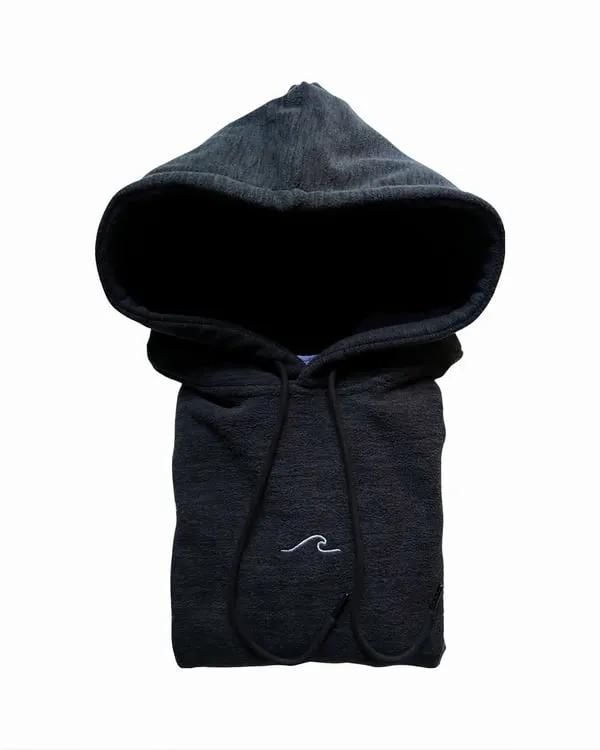 Eco Ocean Fleece Hoodie in Midnight Black