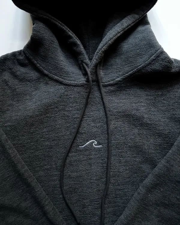 Eco Ocean Fleece Hoodie in Midnight Black