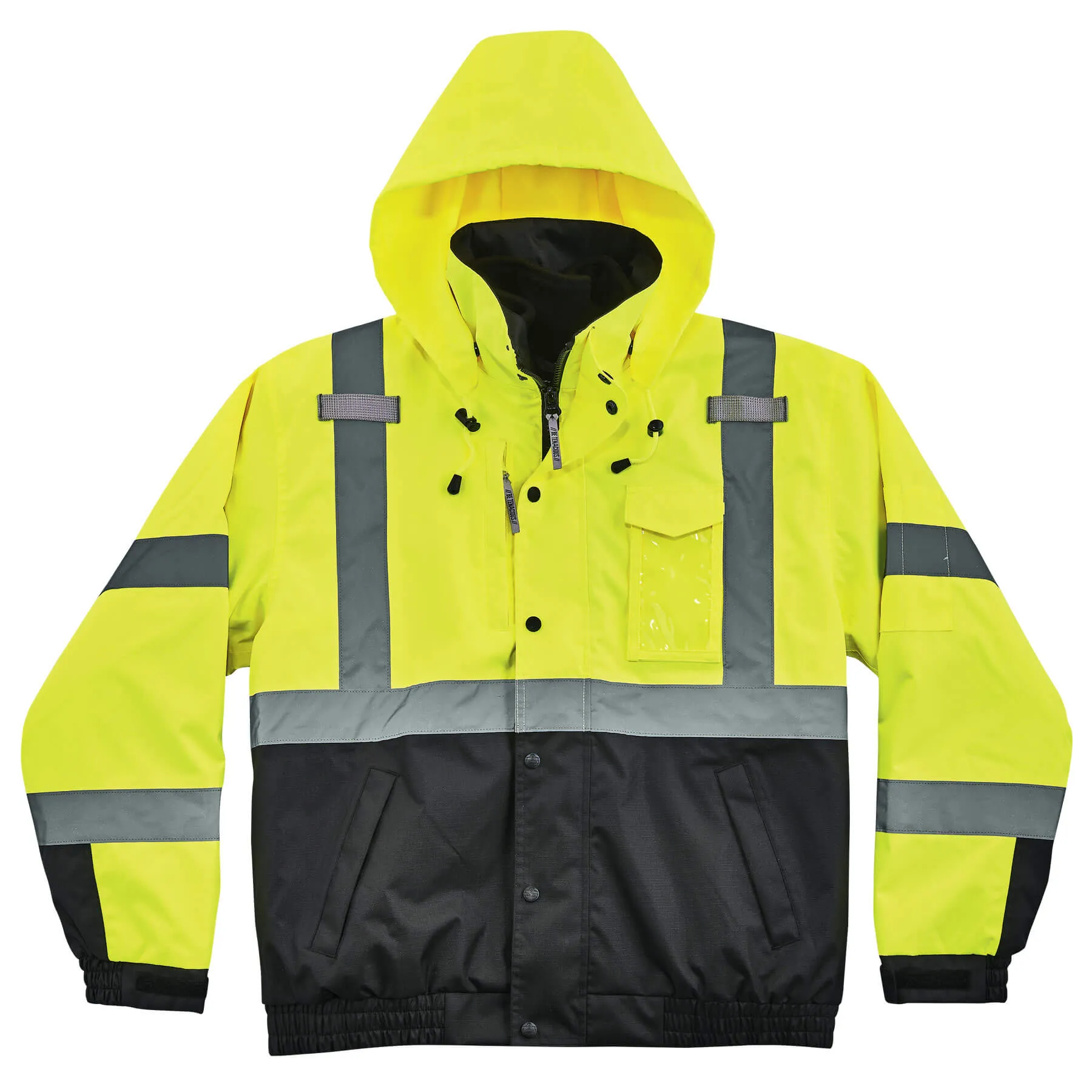 Ergodyne 25592 GloWear 8381 Type R Class 3 Performance 3-in-1 Bomber Jacket, Small, HV Lime