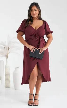 Eugenia Midi Dress - Deep Wine