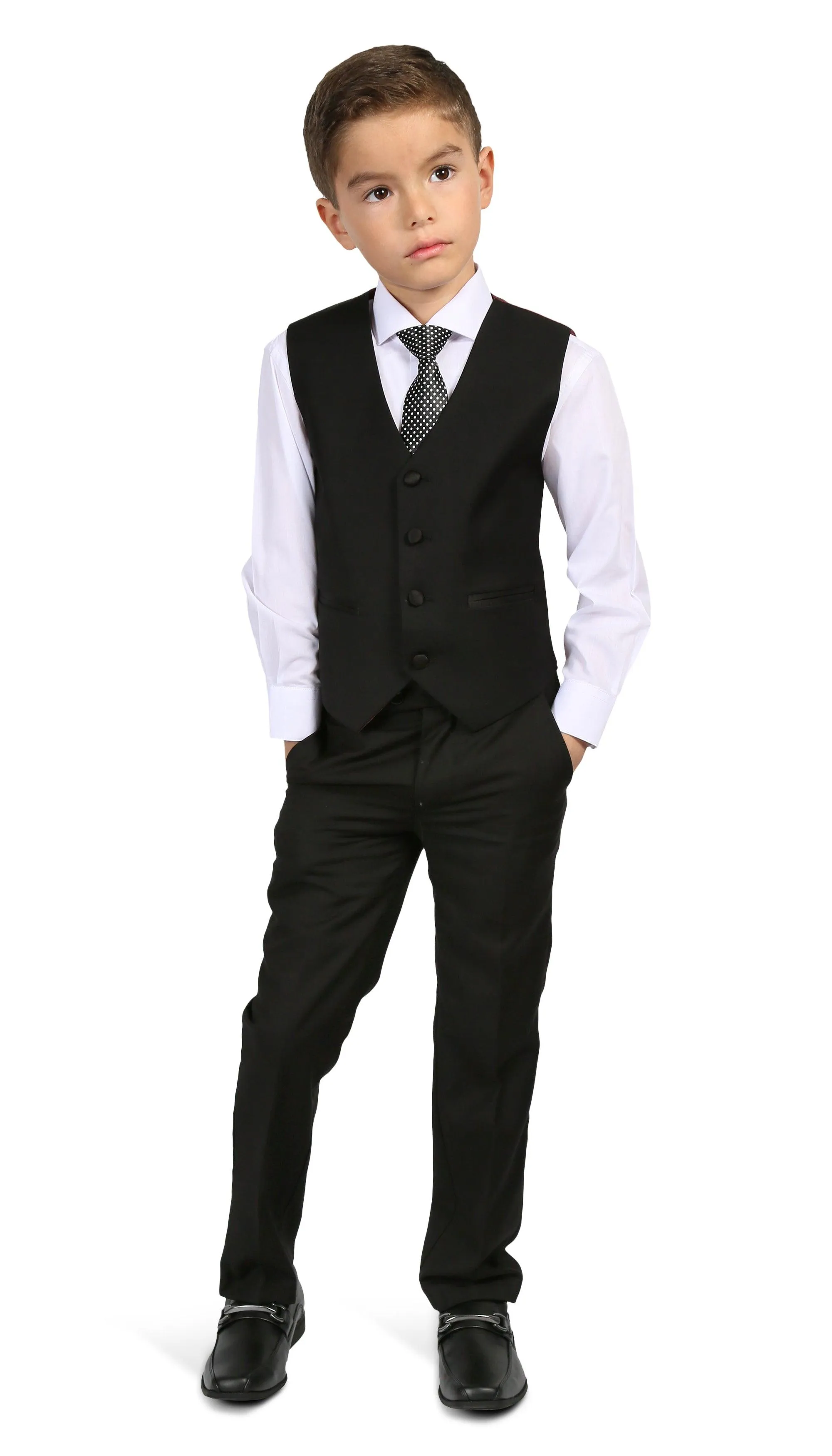 Ferrecci Boys Bronson Jr Black 5 Piece Notch Lapel Tuxedo Set