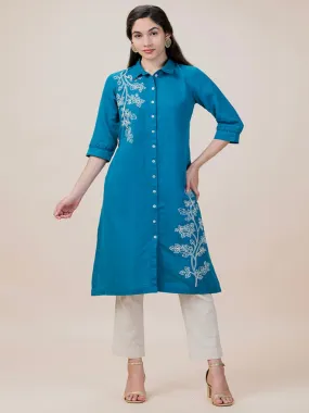 Floral DORI Linen Kurta