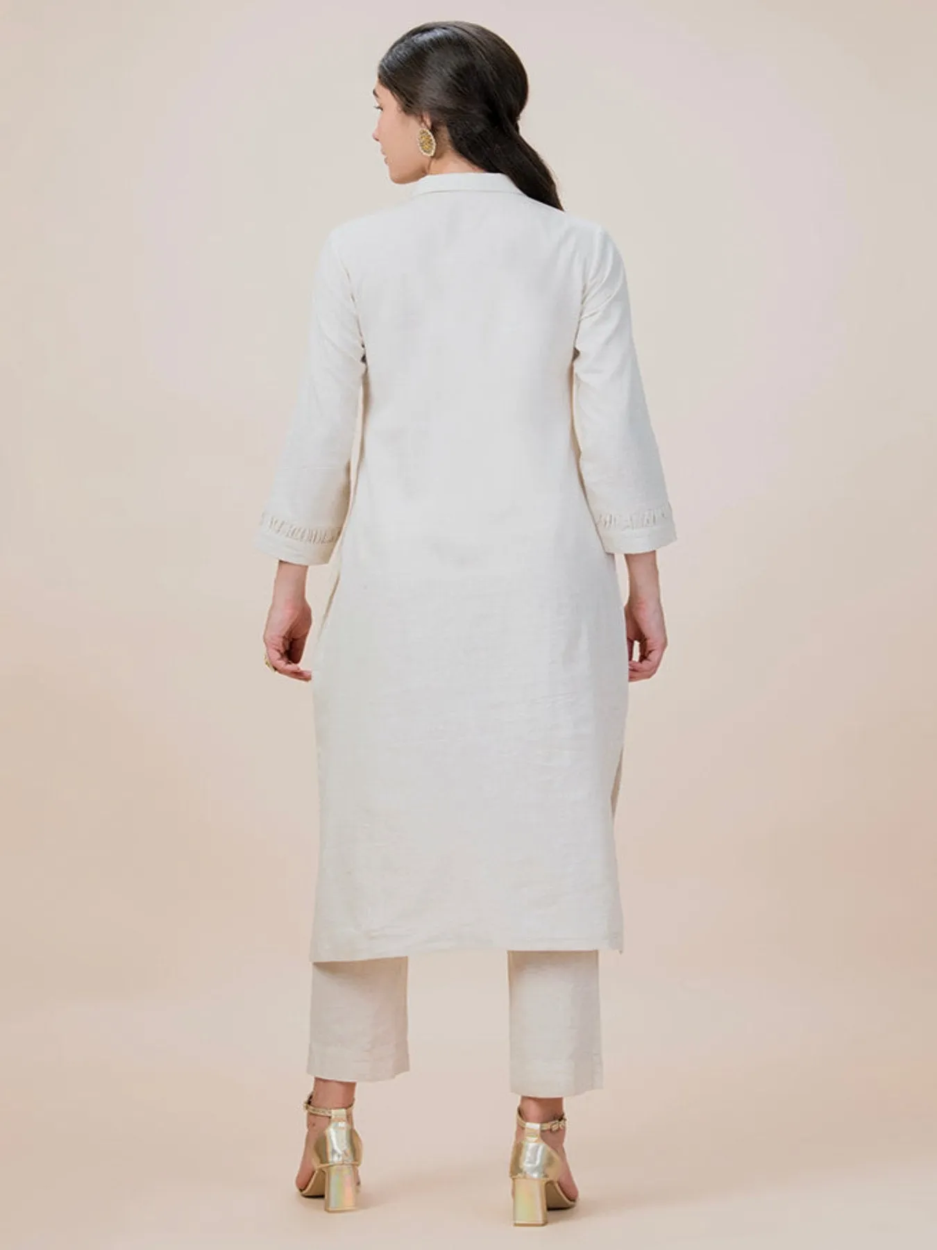 Floral DORI Linen Kurta