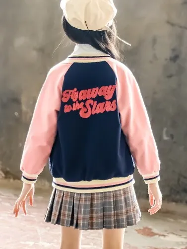 Fly Away to the Stars Varsity Bomber Jacket